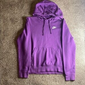 Nike Purple Sweater with Ribbed Hem and Cuffs